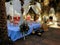 Colorful themed wedding stage and chairs.Hindu Traditional Wedding.