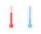 Colorful thermometers icons in flat style, vector