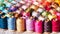 Colorful Thread Spools: Vibrant Shades for Sewing Projects.