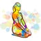Colorful Thunderbolt Vajrasana Yoga Pose