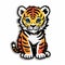 Colorful Tiger Decal Sticker - Pop Art Cartoon Style