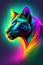 Colorful tiger with a rainbow background- Ai Generated