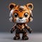 Colorful Tiger Shaped Figurine - Action-packed Cartoon Style
