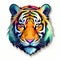 Colorful Tiger Sticker Illustration With Vibrant Colors