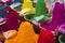 Colorful tika powders on indian market, India , Asia
