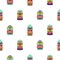 Colorful tiki mask seamless pattern vector.