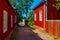 Colorful timber houses in Ekenas, Finland
