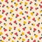 Colorful tiny flowers hand drawn vector illustration. Adorable floral seamless pattern for kids.