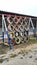 Colorful tire wheels in a playground.