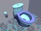 Colorful toilet - 3D render