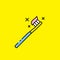 Colorful toothbrush line icon