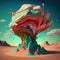 Colorful Tornado: A Whirlwind of Vibrant Paint Across the Landscape, generative ai