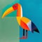 Colorful Toucan: Minimalist Geometric Abstraction Animal Painting