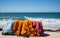 Colorful Towels on the Beach. AI
