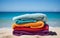 Colorful Towels on the Beach. AI