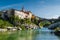 Colorful Town Kanal Ob Soci in Slovenia. Small Village at The Soca River