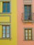 Colorful townhouses details