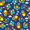 Colorful toy airplane seamless pattern