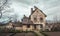 Colorful traditional farmhouse from the picturesque Queen\\\'s Hamlet, Versailles