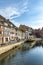 Colorful traditional french houses on the side of river Lauch in Petite Venise, Colmar