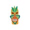 Colorful traditional Hawaiian tiki mask flat vector illustration isolated.