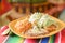 Colorful Traditional Mexican food dishes