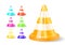 Colorful traffic cones icon