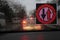 Colorful traffic warning and guidance signs made with LED lights