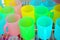 Colorful translucent frosted plastic cups