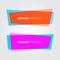 Colorful transparent geometric vector banners.