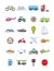 Colorful transport icons set