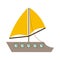 Colorful transport yacht icon design