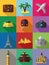 Colorful travel icons