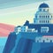 Colorful Travel Scene Of Greece Illustration