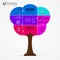 Colorful Tree. Infographic design template. Jigsaw. Vector