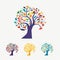 Colorful Tree Logo Set For Dementia Care