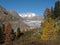 Colorful Trees, Glacier And Mountains