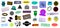 Colorful trendy sticker pack. Retro Futuristic stickers from 80s, 90s