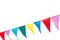 Colorful triangle bunting flags .  Design for party decorated  with copy space for text or festival concept