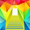 Colorful triangular design with staircase gate