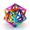 Colorful Triangular Object: Metallic Etherialism In Tesseract Style