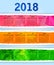 Colorful Triangular torn paper 2018 year calendar