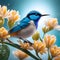 colorful trilling songbirds, AI-Images