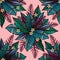 Colorful tropical pattern with exotic plants