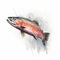 Colorful Trout Illustration With Splashes In Paul Hedley Style