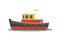 Colorful tugboat vector flat illustration