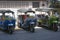 Colorful tuk-tuks waiting for a clients in Bangkok, Thailand