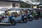 Colorful tuk-tuks waiting for a clients in Bangkok, Thailand