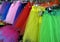 Colorful tulle tutus on store display