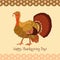 Colorful turkey on yellow background